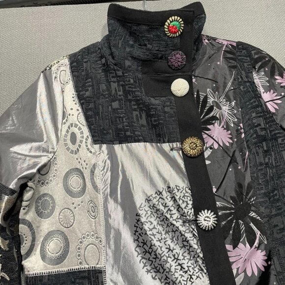 Anthropologie Dor Dor Couture Boho Coat Avant Garde Embroidered Brocade Velvet - Picture 9 of 13